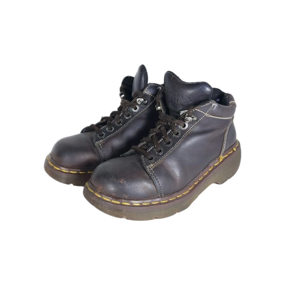 Dr. Martens Women's 8542 VTG US8 Uk6 Brown Leather Chunky Heels Ankle Booties